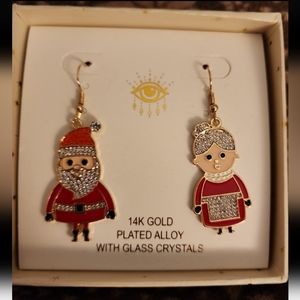 Santa and Mrs. Claus earrings. Christmas earrings